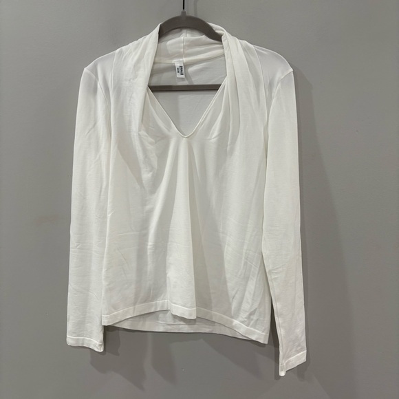 Wolford Blouse V Neck Pintuck Collar in White - Picture 1 of 4